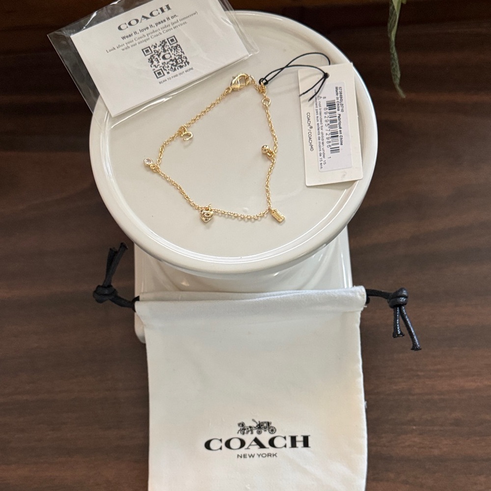 NWT Coach Gold Charm Bracelet